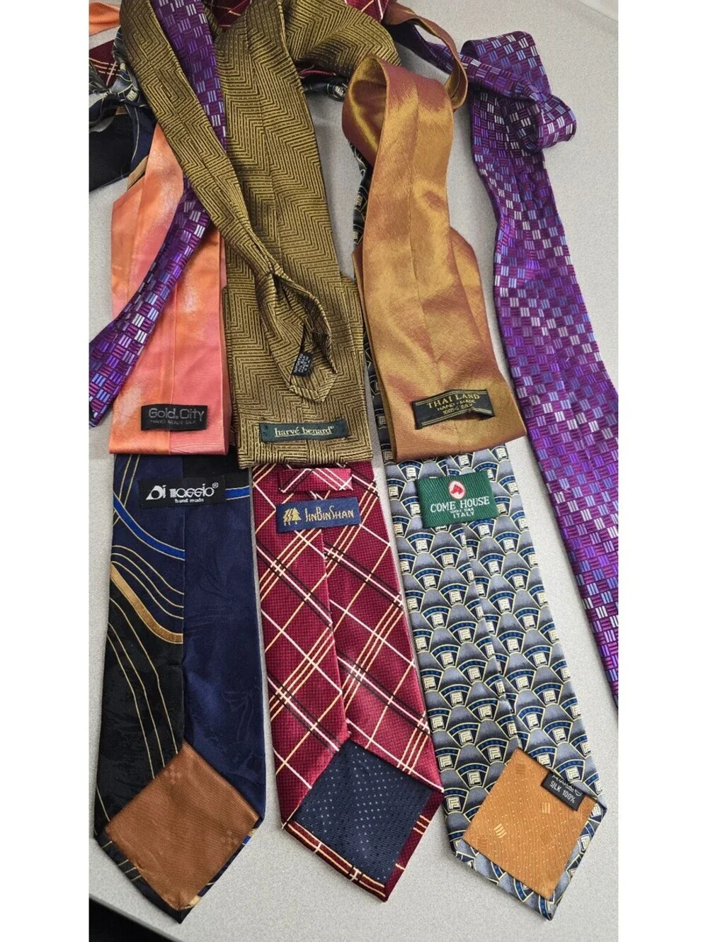 Lot of 7 Men's Silk Ties Vintage Italian Mixed Brands